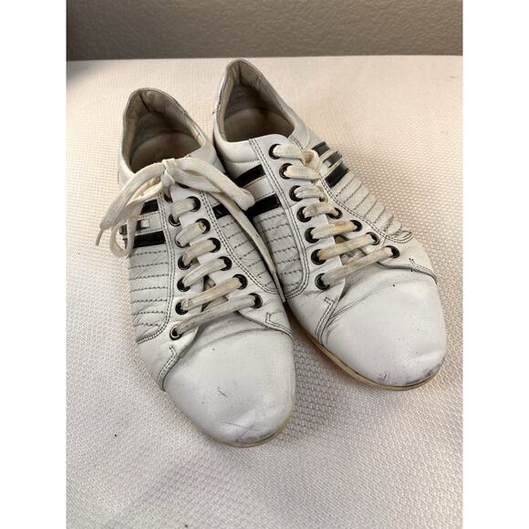 Versace Collection White Low Top Leather‎ Sneakers size 10